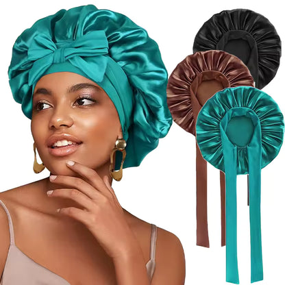 Satin Night Bonnet with Adjustable Tie – Secure, Comfortable Hair Protection (SB05)