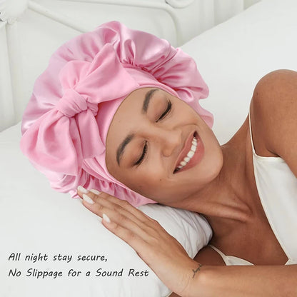 Satin Night Bonnet with Adjustable Tie – Secure, Comfortable Hair Protection (SB05)