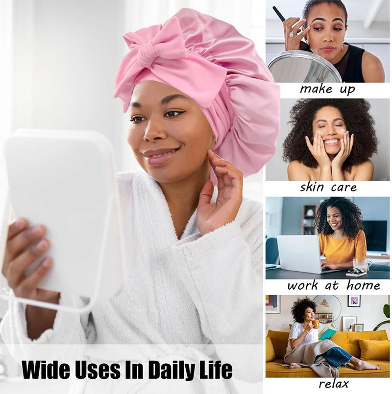 Satin Night Bonnet with Adjustable Tie – Secure, Comfortable Hair Protection (SB05)