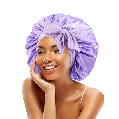 Satin Night Bonnet with Adjustable Tie – Secure, Comfortable Hair Protection (SB05)