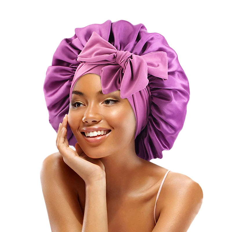 Satin Night Bonnet with Adjustable Tie – Secure, Comfortable Hair Protection (SB05)