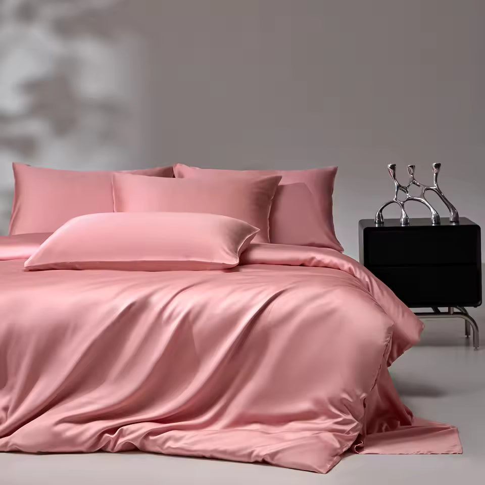 6A Mulberry Silk Bedding Set – Duvet Cover, Sheet & Pillowcases (SB47)