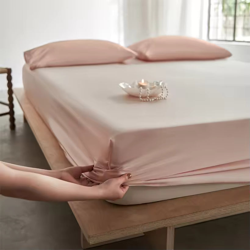 Mulberry Silk Fitted Sheet – All-Round Elastic Mattress Cover (SB59)