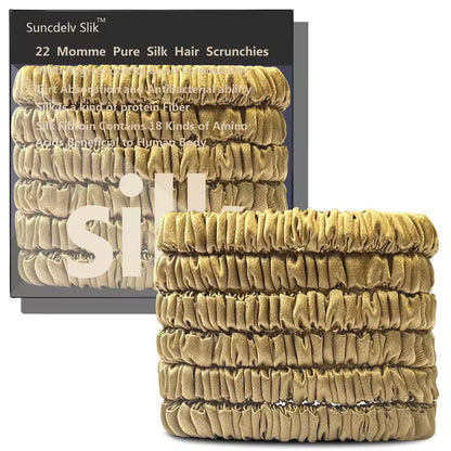 100% Mulberry Silk Scrunchie Set, 6 Pack, 22 Momme  (SB21)