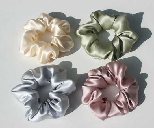 100% Mulberry Silk Scrunchies – 19 Momme Luxury Hair Ties (3.5cm) (SB16)