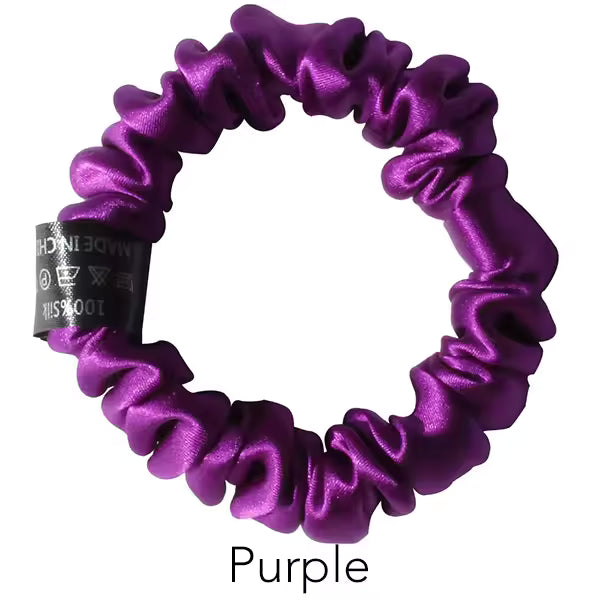 100% Mulberry Silk Slim Scrunchies, 19 Momme (SB18)