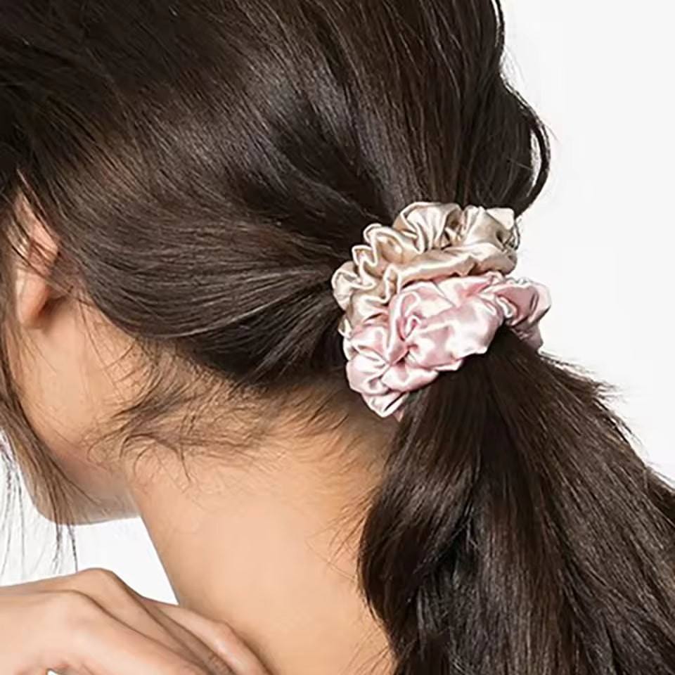 100% Mulberry Silk Slim Scrunchies, 19 Momme (SB18)