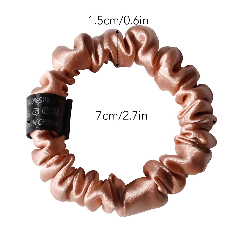 100% Mulberry Silk Slim Scrunchies, 19 Momme (SB18)