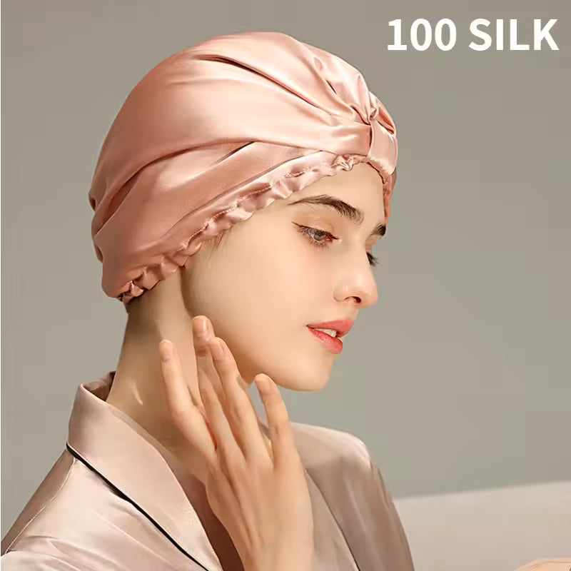 100% Mulberry Silk Protective Sleep Bonnet (SB26)