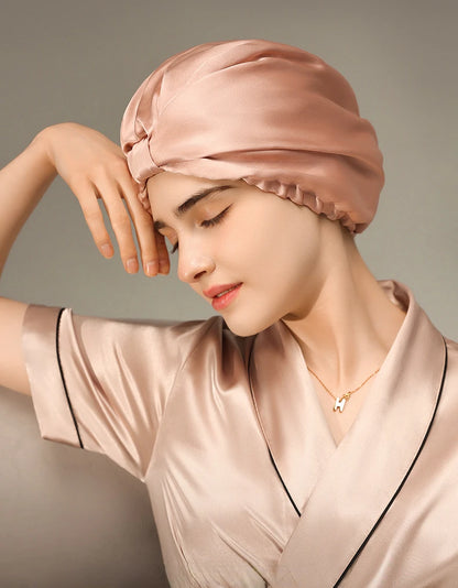 100% Mulberry Silk Protective Sleep Bonnet (SB26)