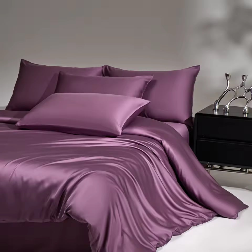 6A Mulberry Silk Bedding Set – Duvet Cover, Sheet & Pillowcases (SB47)