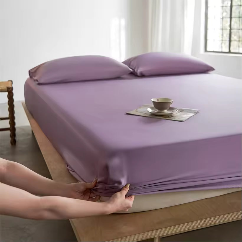 Mulberry Silk Fitted Sheet – All-Round Elastic Mattress Cover (SB59)