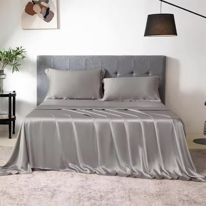 100% Mulberry Silk Luxury Bedding Set, 4-6 Piece (SB44)