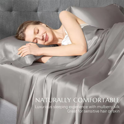 100% Mulberry Silk Luxury Bedding Set, 4-6 Piece (SB44)