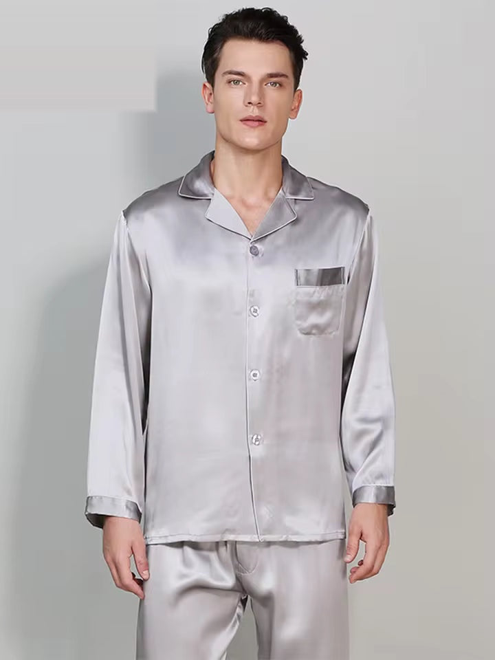 Men’s 19 Momme 100% Mulberry Silk Pyjama Set (SB38)