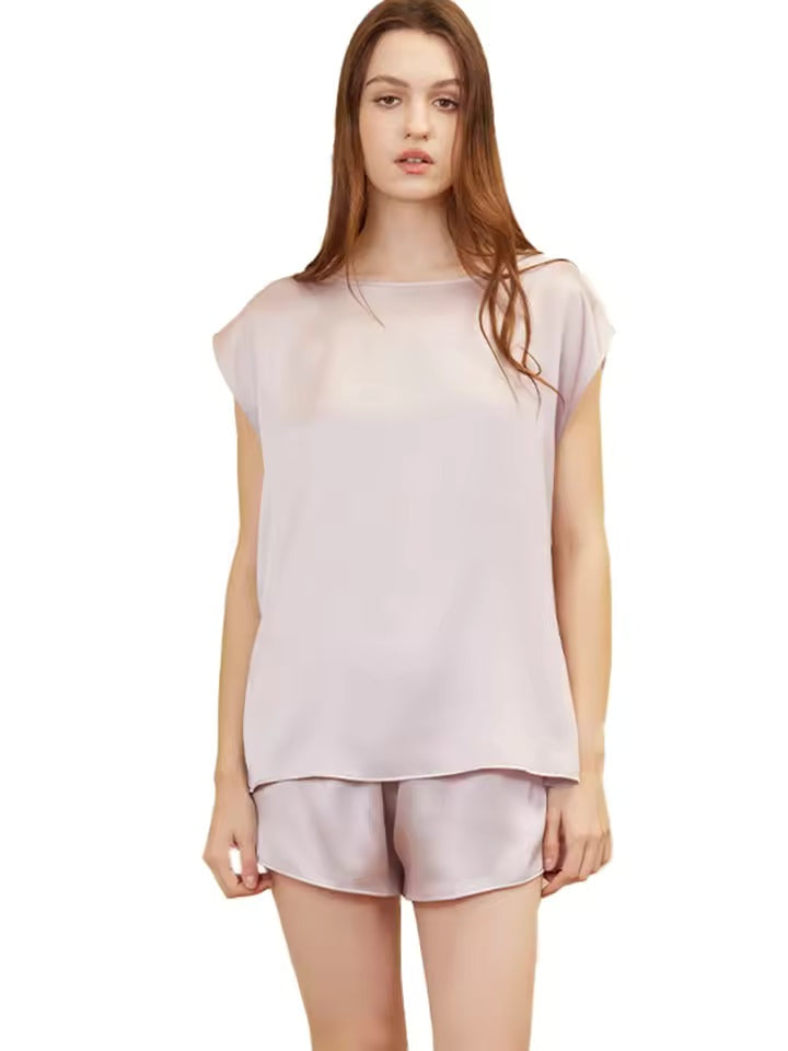 Women’s 19 Momme 100% Mulberry Silk Sleeveless Pyjama Set (SB39)