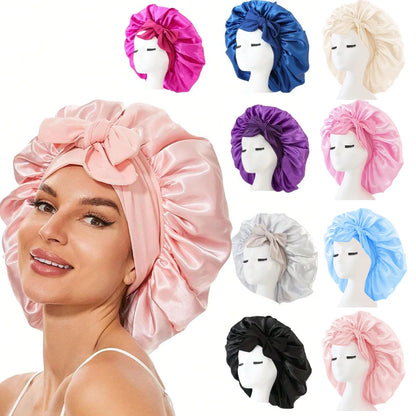 Adjustable Satin Sleep Bonnet – Secure Tie Band for All-Night Hair Protection (SB01)