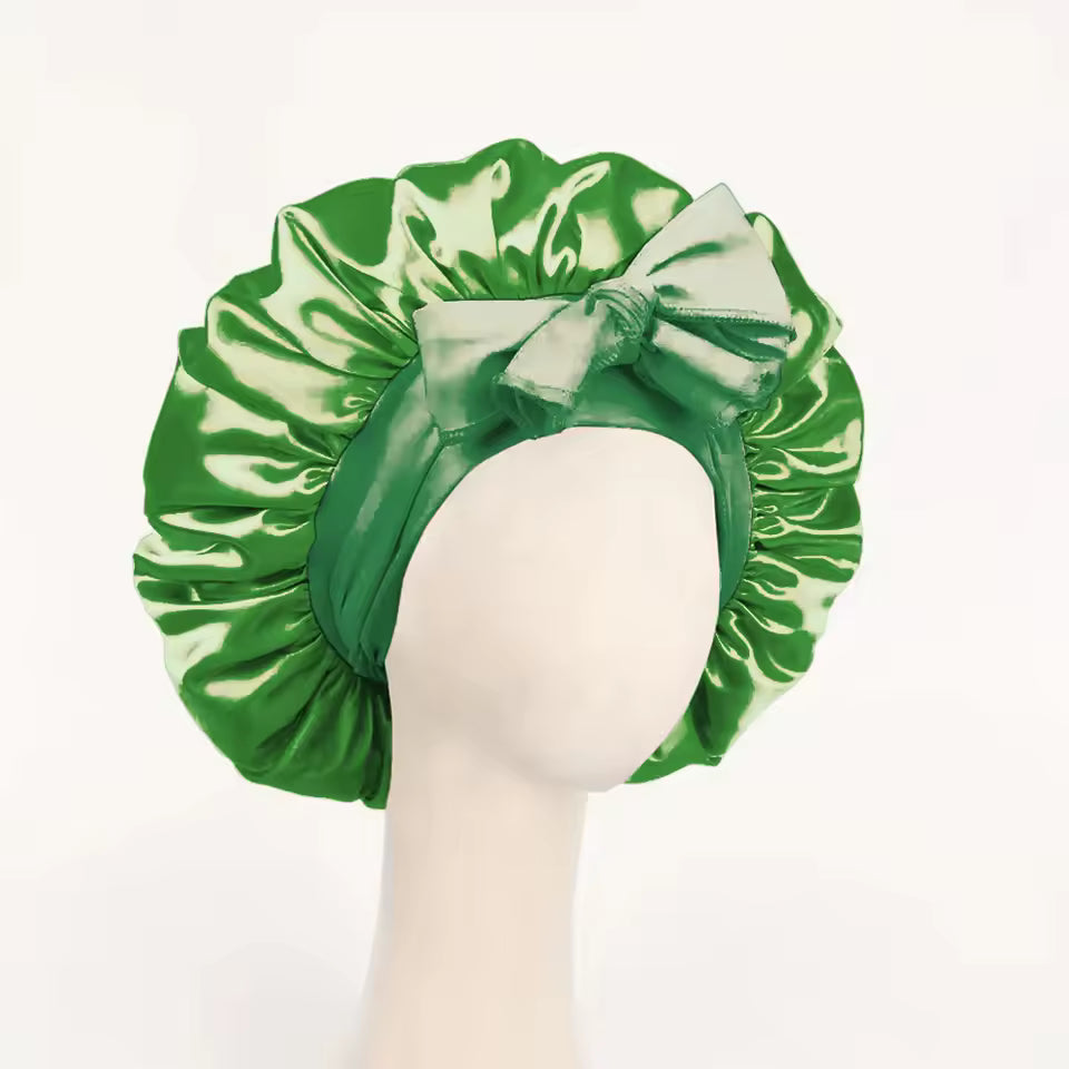 Adjustable Satin Sleep Bonnet – Secure Tie Band for All-Night Hair Protection (SB01)