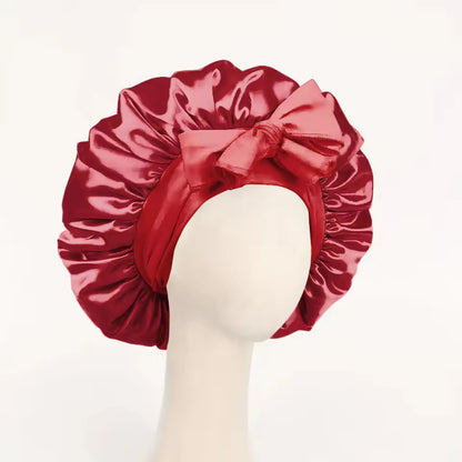 Adjustable Satin Sleep Bonnet – Secure Tie Band for All-Night Hair Protection (SB01)