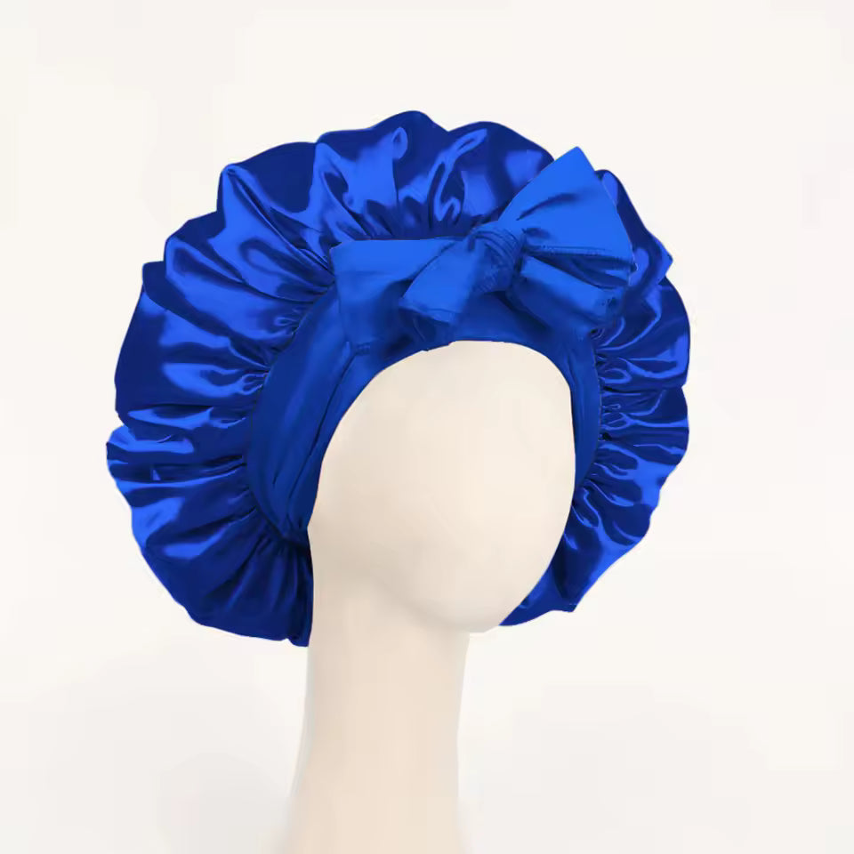 Adjustable Satin Sleep Bonnet – Secure Tie Band for All-Night Hair Protection (SB01)