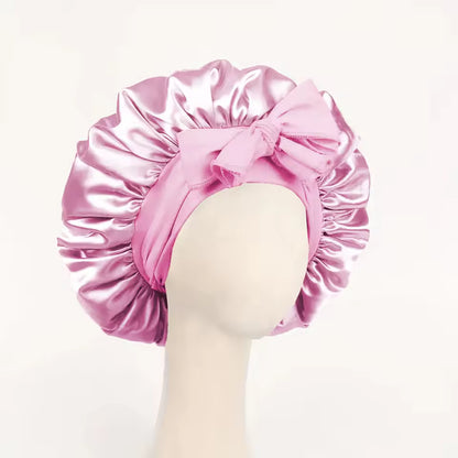 Adjustable Satin Sleep Bonnet – Secure Tie Band for All-Night Hair Protection (SB01)