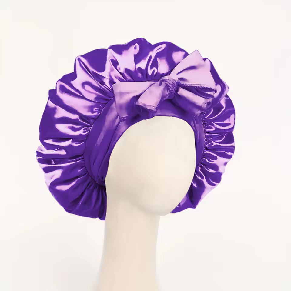 Adjustable Satin Sleep Bonnet – Secure Tie Band for All-Night Hair Protection (SB01)