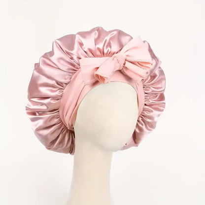 Adjustable Satin Sleep Bonnet – Secure Tie Band for All-Night Hair Protection (SB01)