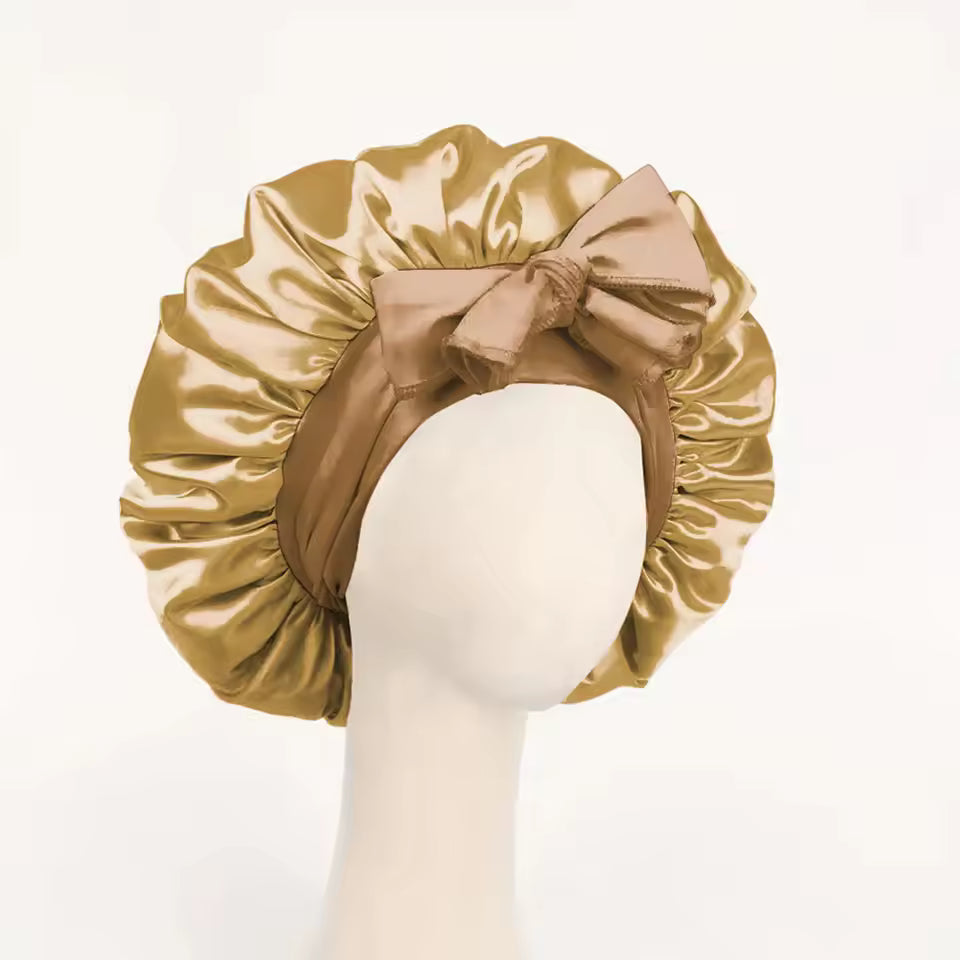 Adjustable Satin Sleep Bonnet – Secure Tie Band for All-Night Hair Protection (SB01)