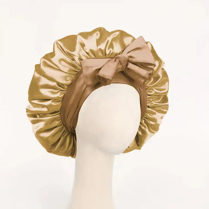 Adjustable Satin Sleep Bonnet – Secure Tie Band for All-Night Hair Protection (SB01)