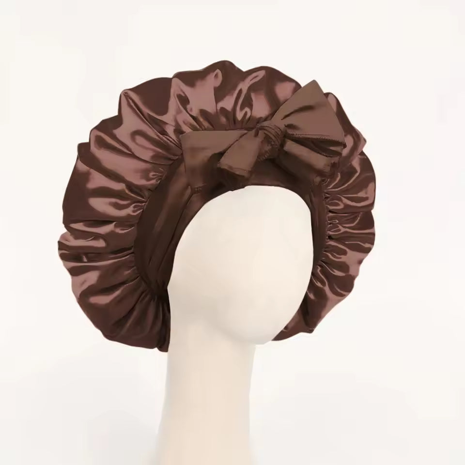 Adjustable Satin Sleep Bonnet – Secure Tie Band for All-Night Hair Protection (SB01)