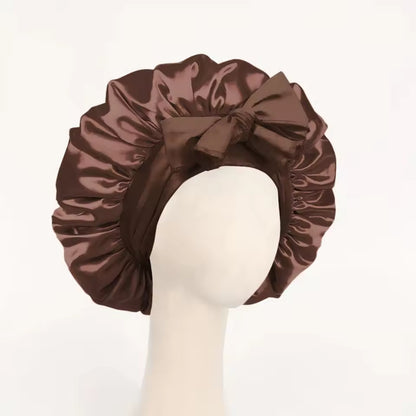 Adjustable Satin Sleep Bonnet – Secure Tie Band for All-Night Hair Protection (SB01)