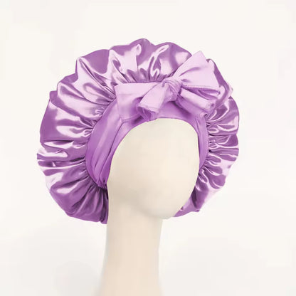 Adjustable Satin Sleep Bonnet – Secure Tie Band for All-Night Hair Protection (SB01)