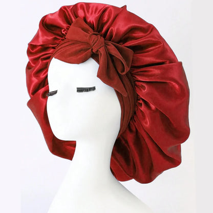 Adjustable Satin Sleep Bonnet – Secure Tie Band for All-Night Hair Protection (SB01)
