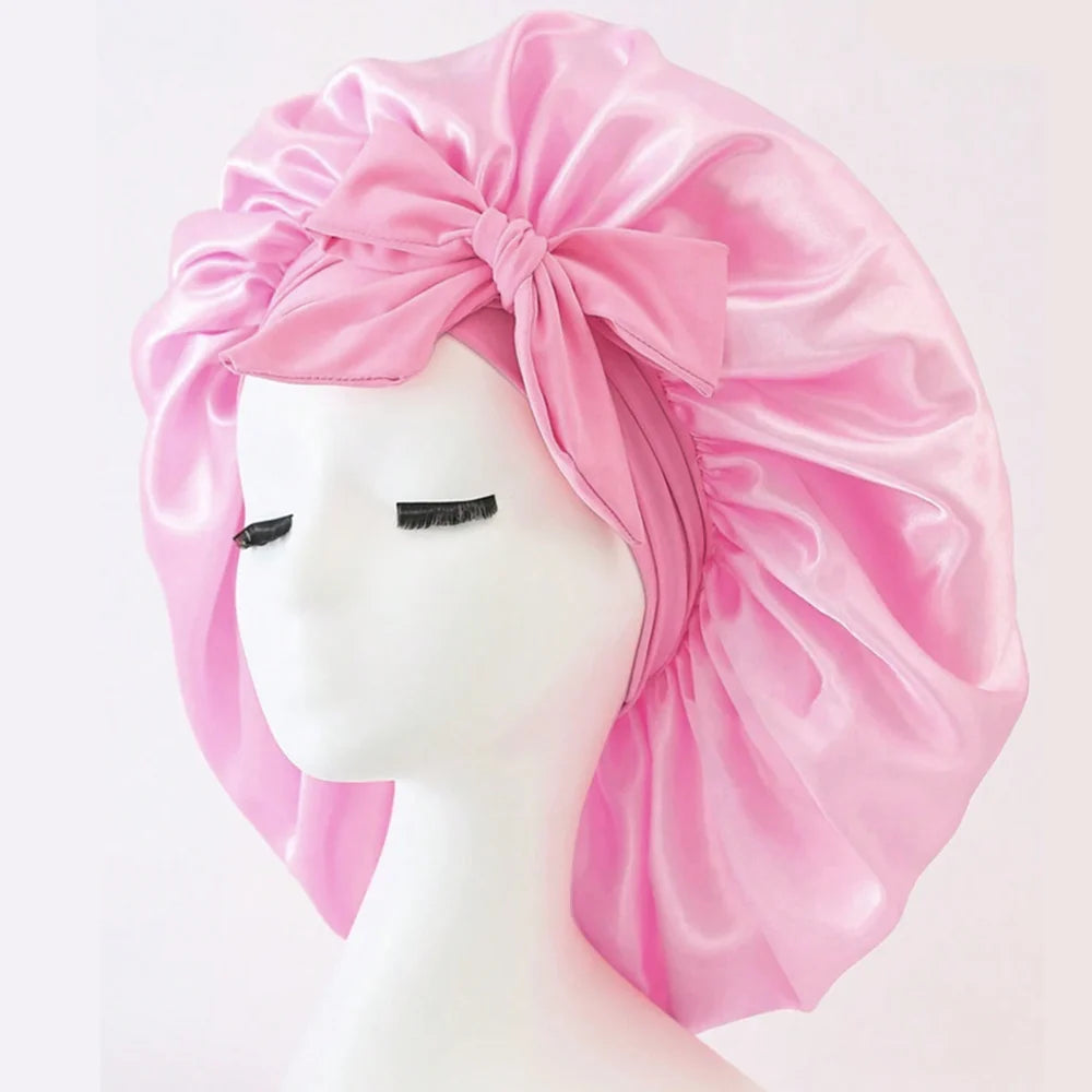 Adjustable Satin Sleep Bonnet – Secure Tie Band for All-Night Hair Protection (SB01)