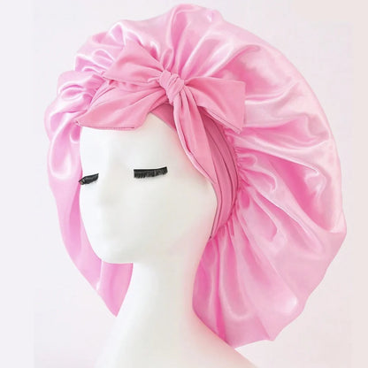 Adjustable Satin Sleep Bonnet – Secure Tie Band for All-Night Hair Protection (SB01)