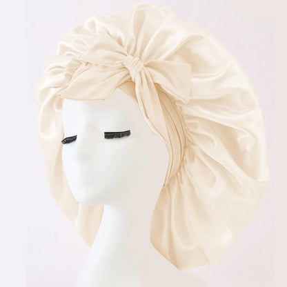 Adjustable Satin Sleep Bonnet – Secure Tie Band for All-Night Hair Protection (SB01)