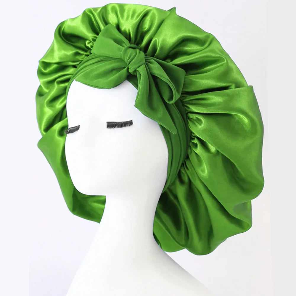 Adjustable Satin Sleep Bonnet – Secure Tie Band for All-Night Hair Protection (SB01)