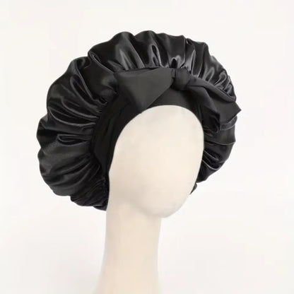 Adjustable Satin Sleep Bonnet – Secure Tie Band for All-Night Hair Protection (SB01)