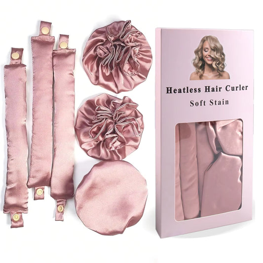 3-Piece Satin Heatless Curling Set – Overnight Curling Rod with Hair Wrap (SB23)