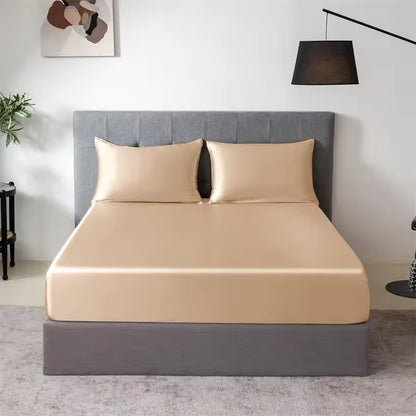 3-Piece Mulberry Silk Fitted Sheet Set with 2 Pillowcases (SB49)