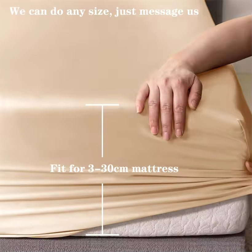 3-Piece Mulberry Silk Fitted Sheet Set with 2 Pillowcases (SB49)