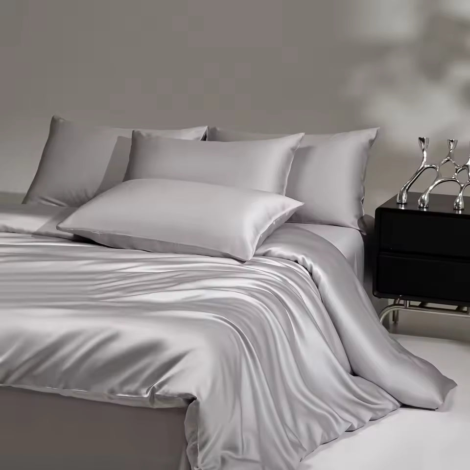 6A Mulberry Silk Bedding Set – Duvet Cover, Sheet & Pillowcases (SB47)
