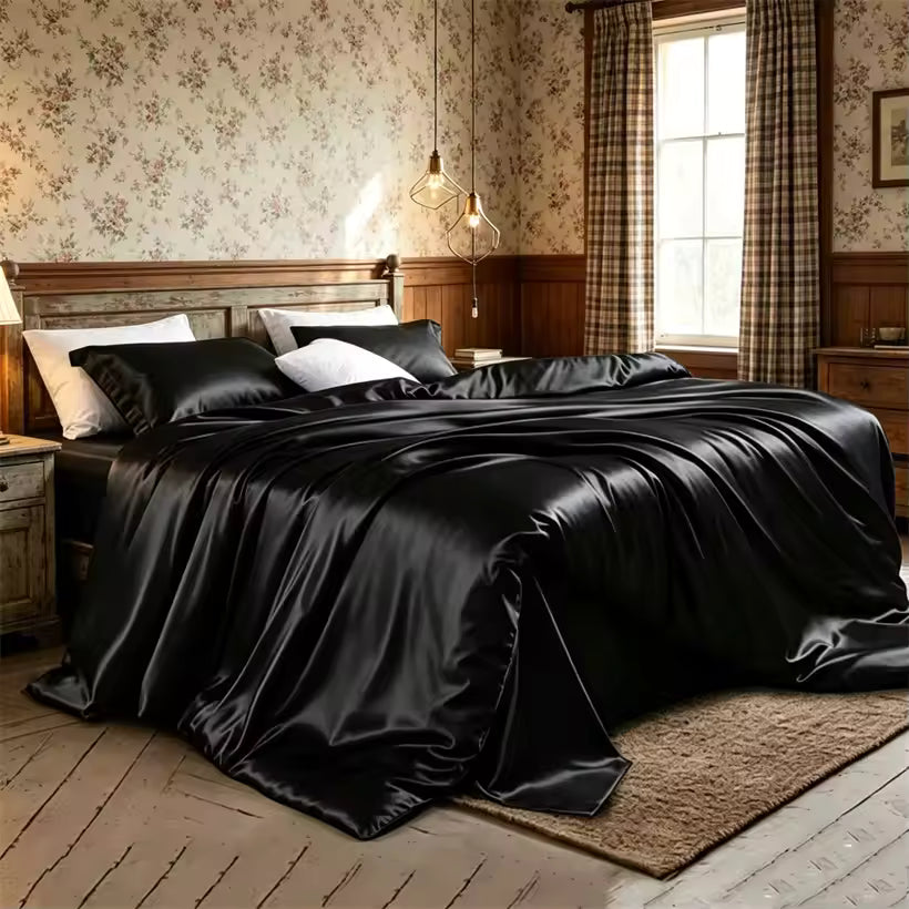 22 Momme Mulberry Silk Bedding Set – Duvet Cover & Pillowcases (SB58)