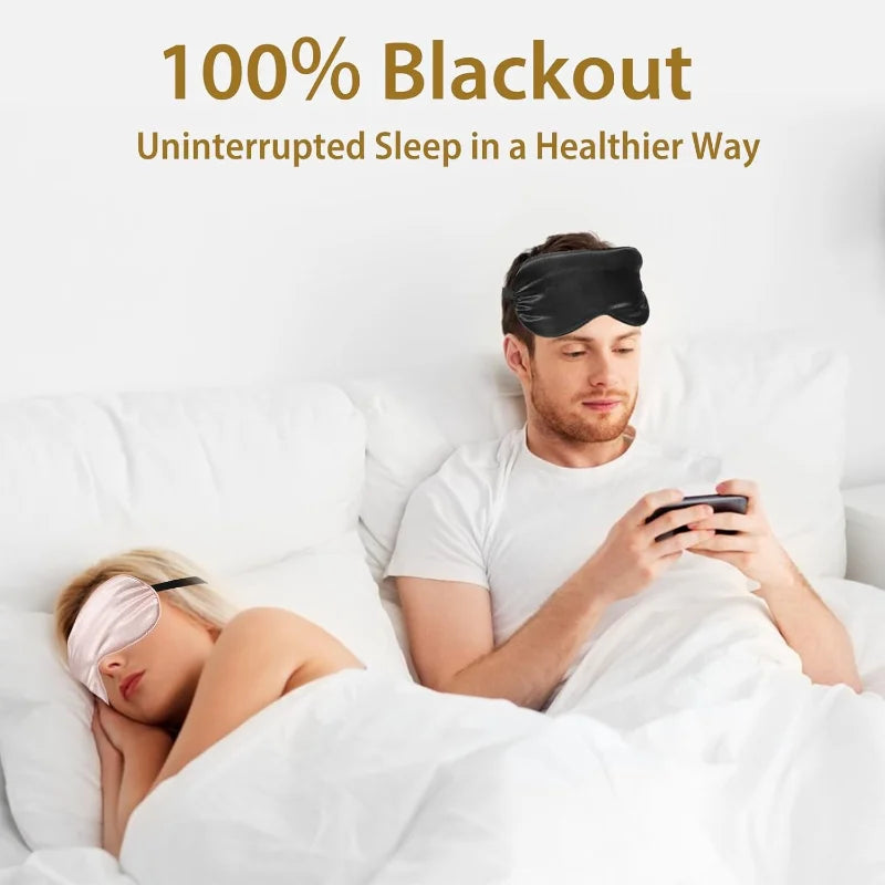 Contoured Satin Blackout Sleep Mask (SB09)