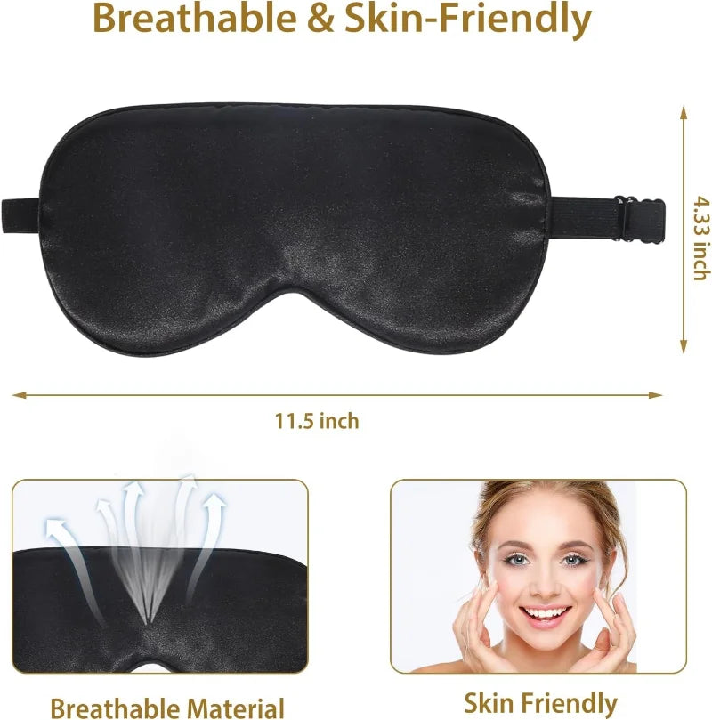 Contoured Satin Blackout Sleep Mask (SB09)
