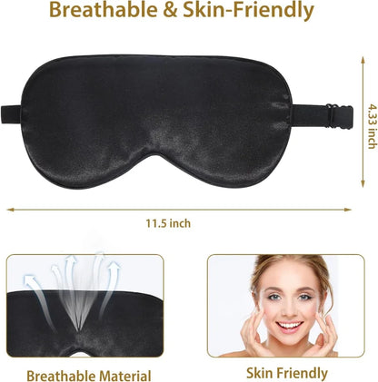 Contoured Satin Blackout Sleep Mask (SB09)