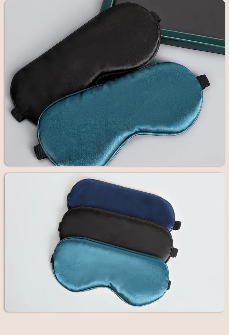 Contoured Satin Blackout Sleep Mask (SB09)
