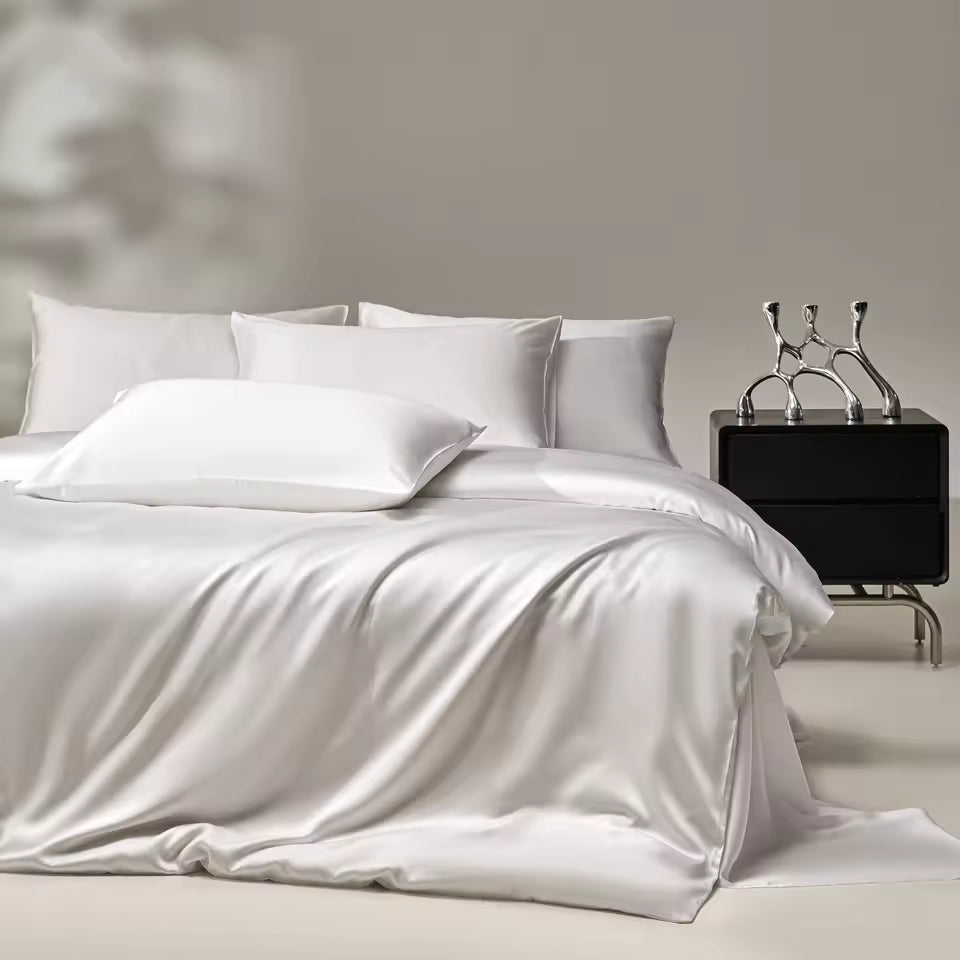 6A Mulberry Silk Bedding Set – Duvet Cover, Sheet & Pillowcases (SB47)