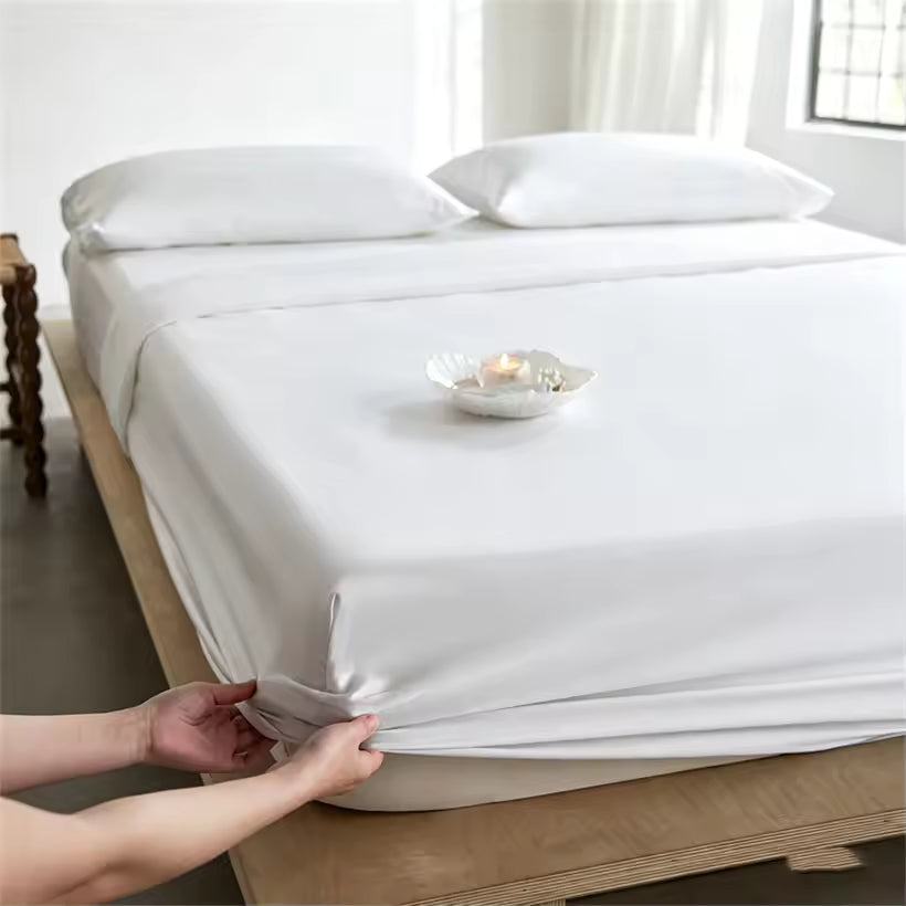 Mulberry Silk Fitted Sheet – All-Round Elastic Mattress Cover (SB59)