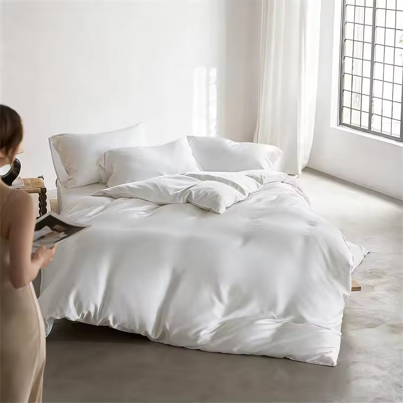 22 Momme Mulberry Silk Bedding Set – Duvet Cover & Pillowcases (SB58)
